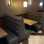 dark gray restaurant booths