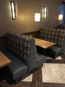 dark gray restaurant booths