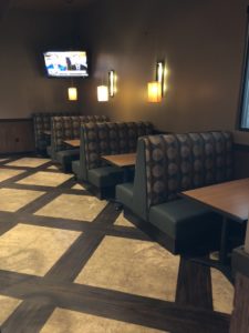 dark gray restaurant booths