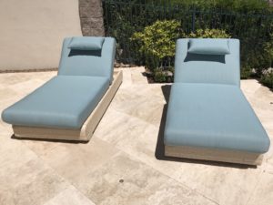 blue outdoor lounge chairs