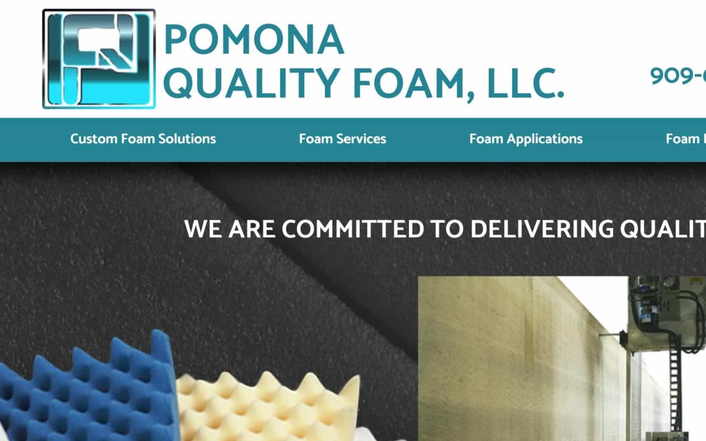 pomona quality foam website home page